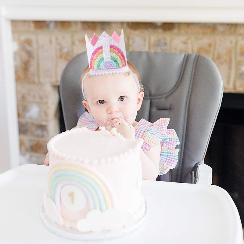 Felt Rainbow Theme Birthday Pa - Party Hat Cone recension och pris