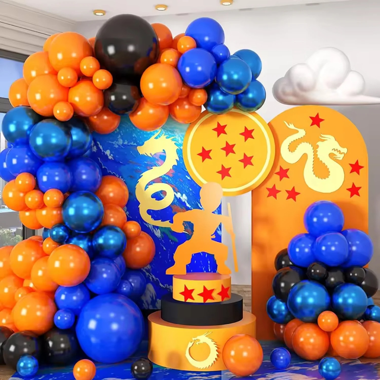 110pcs Orange Blue Latex Ballo - Balloon Arch Kit recension och pris