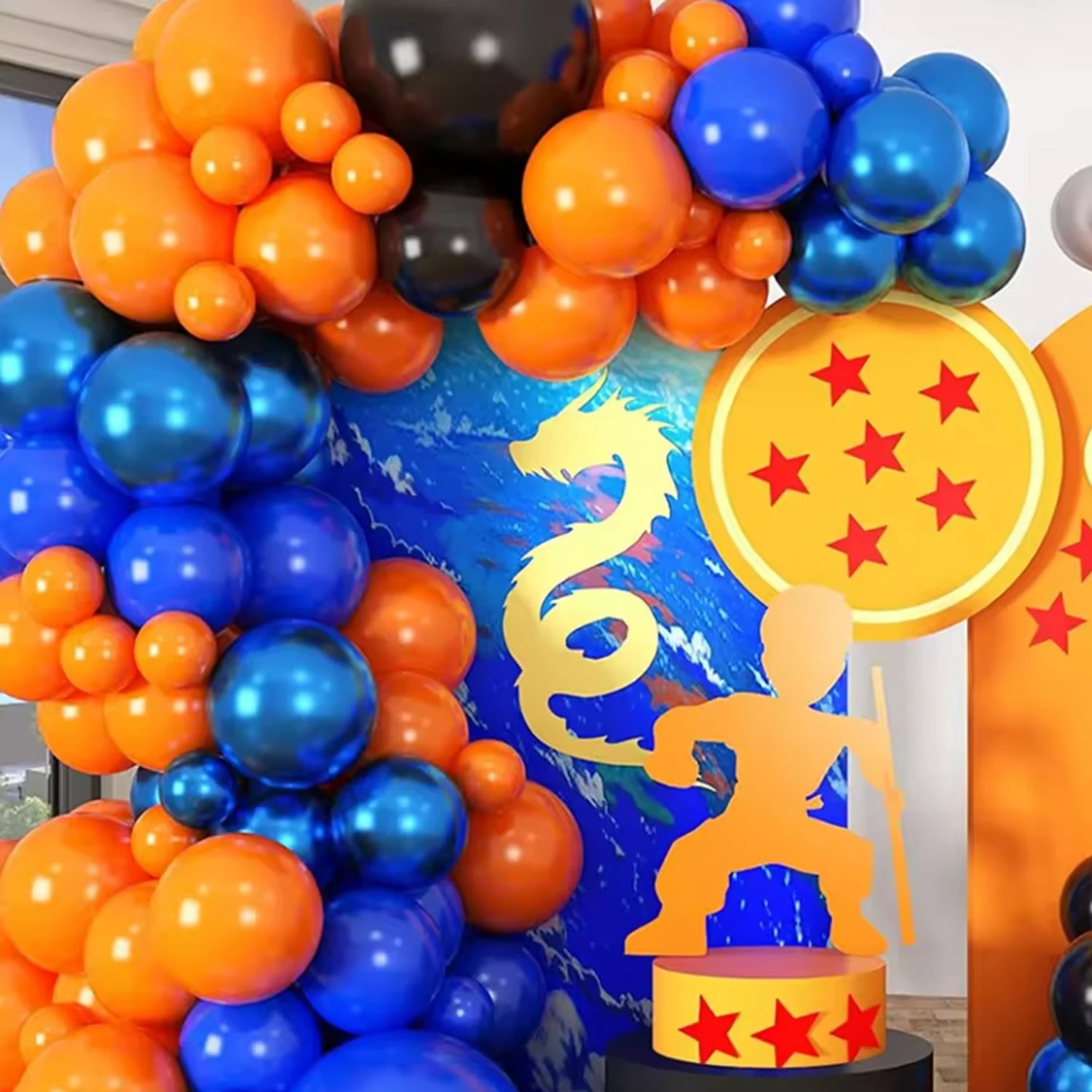 110pcs Orange Blue Latex Ballo - Balloon Arch Kit recension och pris
