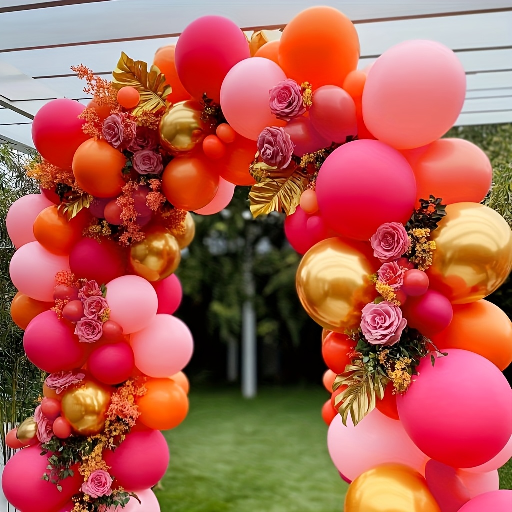 126pcs Hot Pink Orange Balloon - Balloon Arch Kit recension och pris