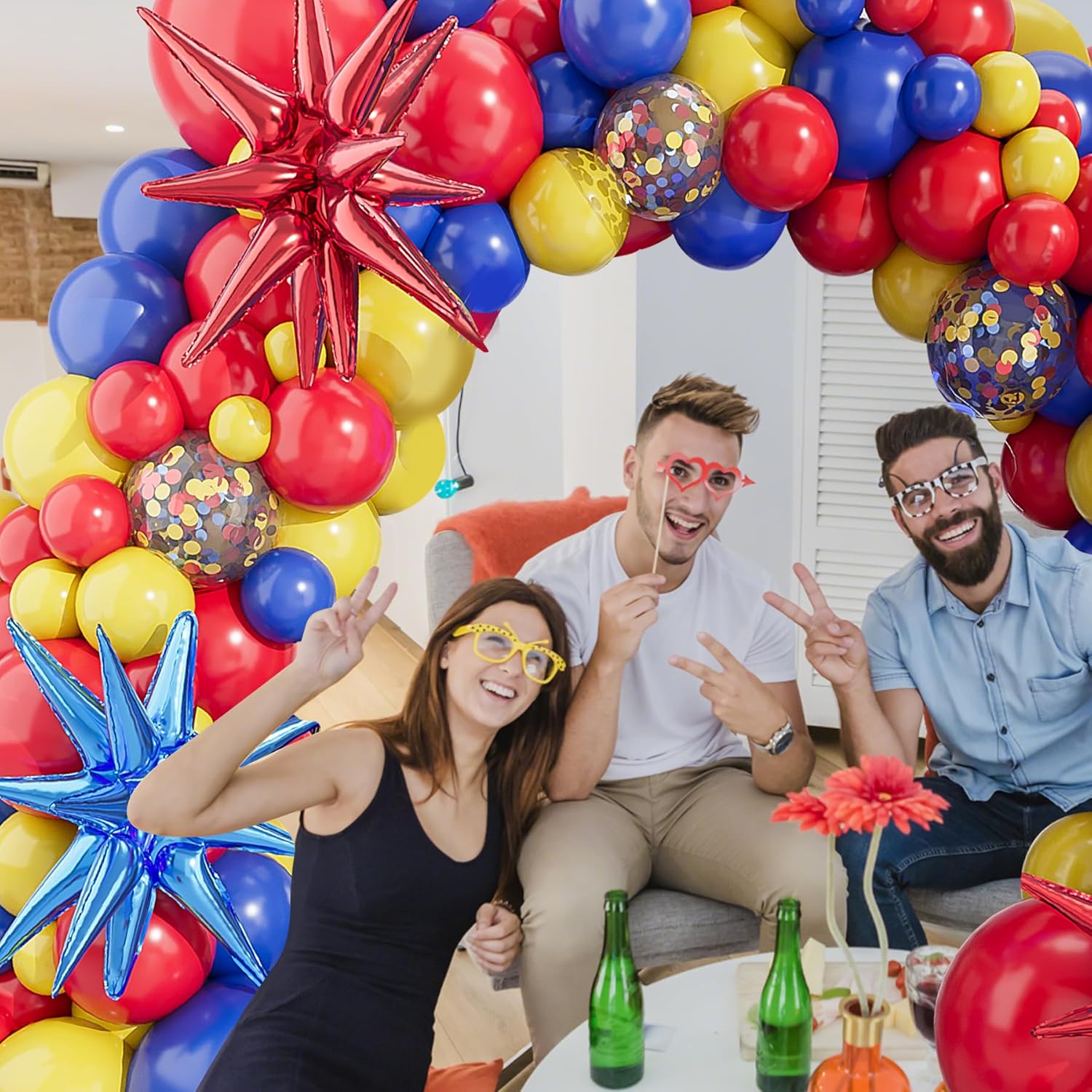 123Pcs Blue Yellow Red Balloon - Balloon Arch Kit recension och pris