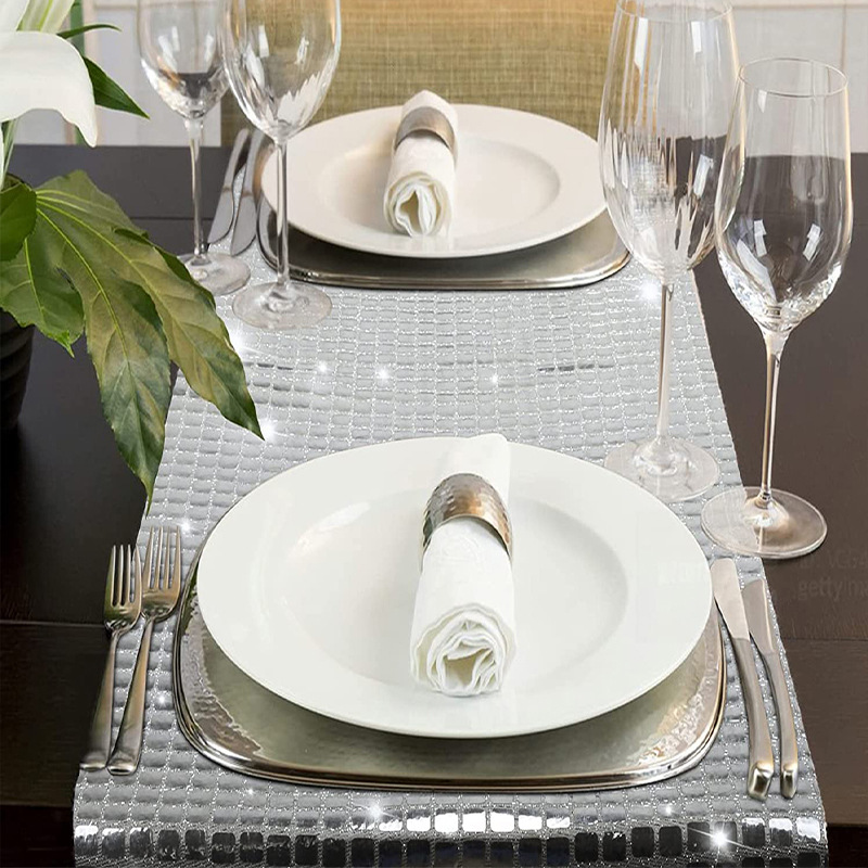 Shiny Mirror Gold/Silver Foil  - Glitter Tablecloth recension och pris