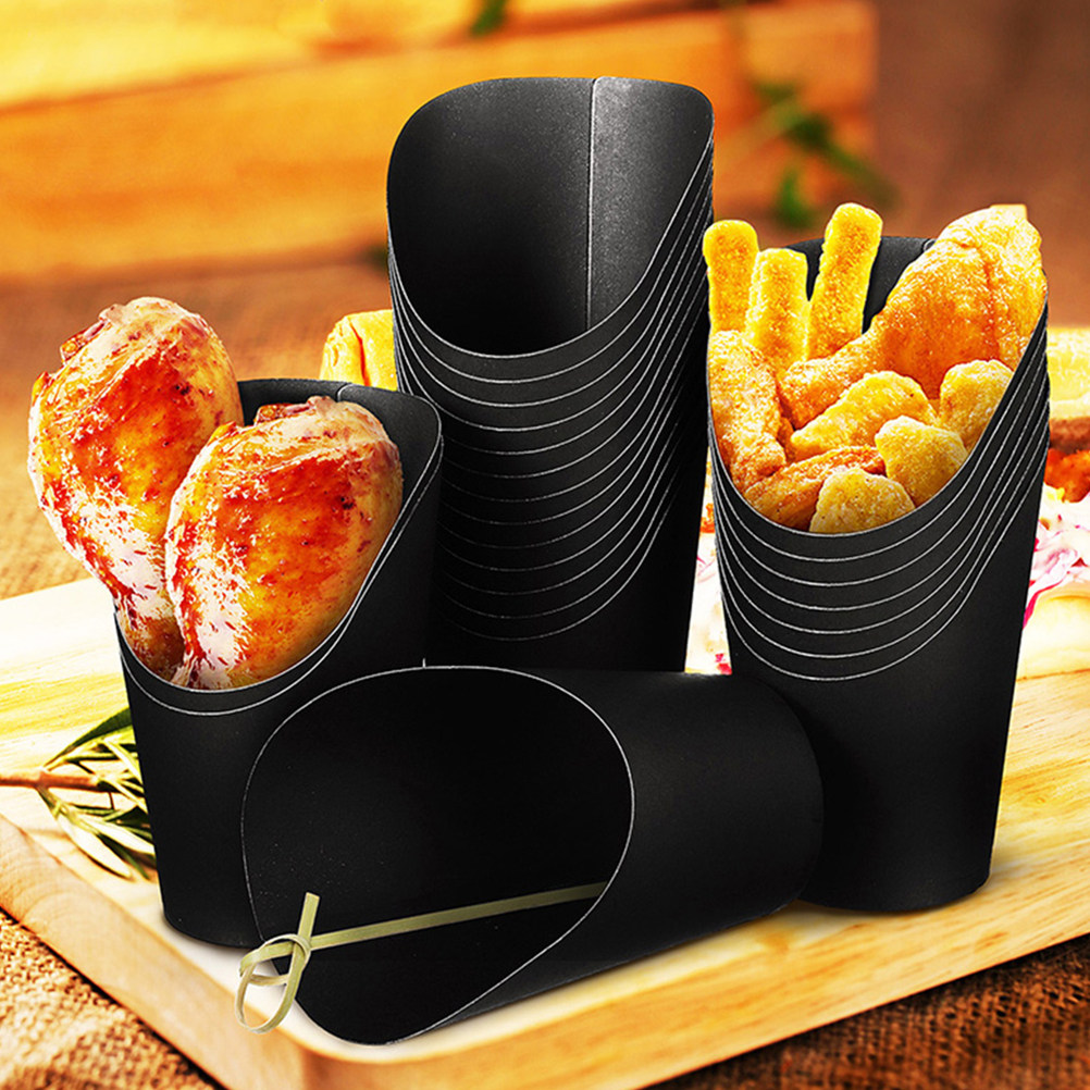 50Pcs Kraft Paper French Fries - Plastic Cup 50Pcs recension och pris
