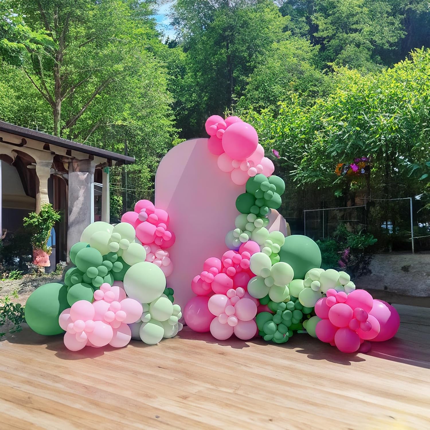 107Pcs Hot Pink Green Balloons - Balloon Arch Kit recension och pris