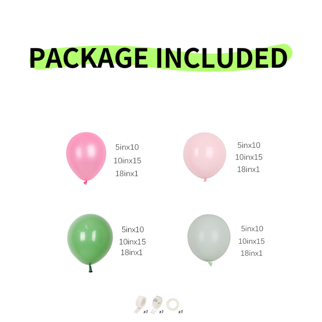 107Pcs Hot Pink Green Balloons - Balloon Arch Kit recension och pris