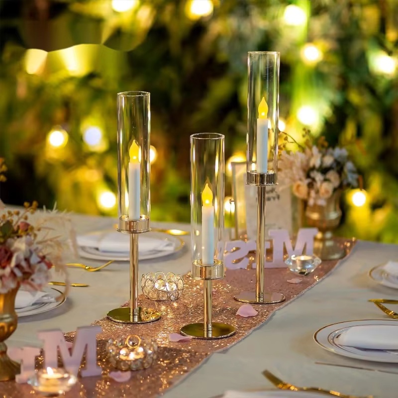 Gold Hurricane Candle Holders  - Centerpiece Stick recension och pris
