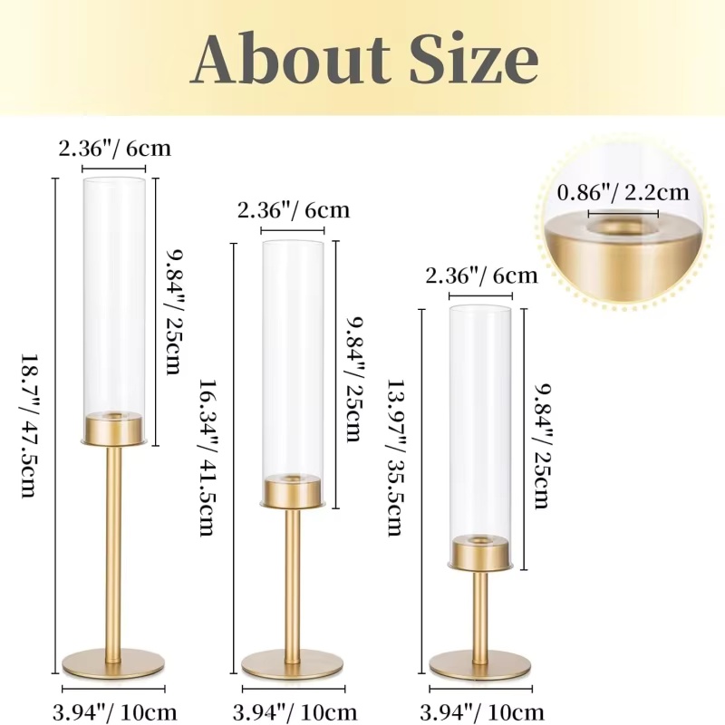 Gold Hurricane Candle Holders  - Centerpiece Stick recension och pris