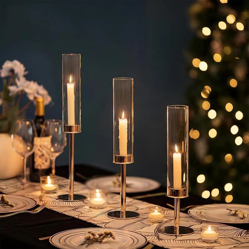 Gold Hurricane Candle Holders  - Centerpiece Stick recension och pris