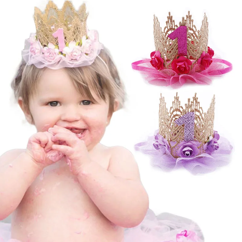 1st Birthday Crown Hat Flower  - Party Hat Cone recension och pris