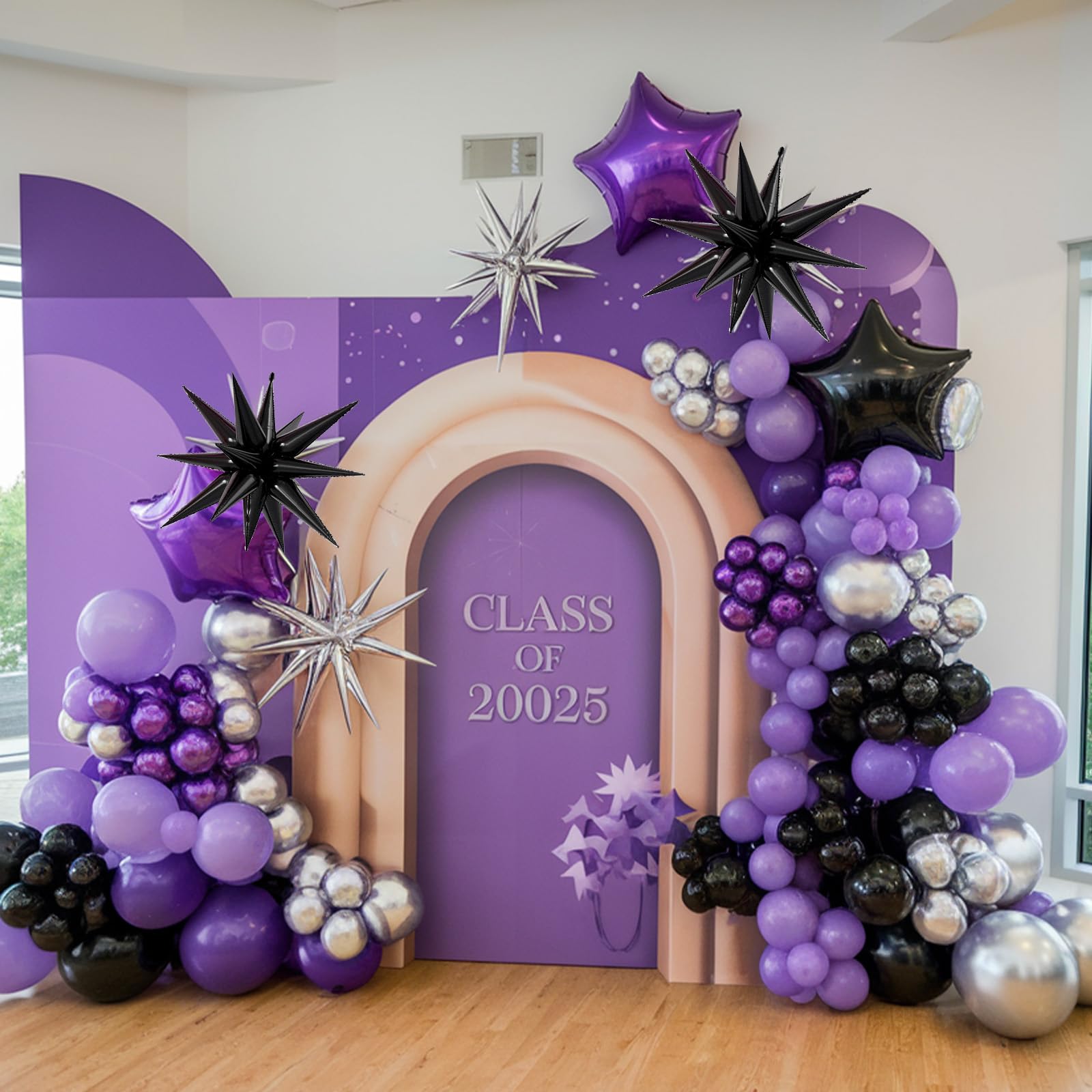 118Pcs Purple Black Silver Bal - Balloon Arch Kit recension och pris