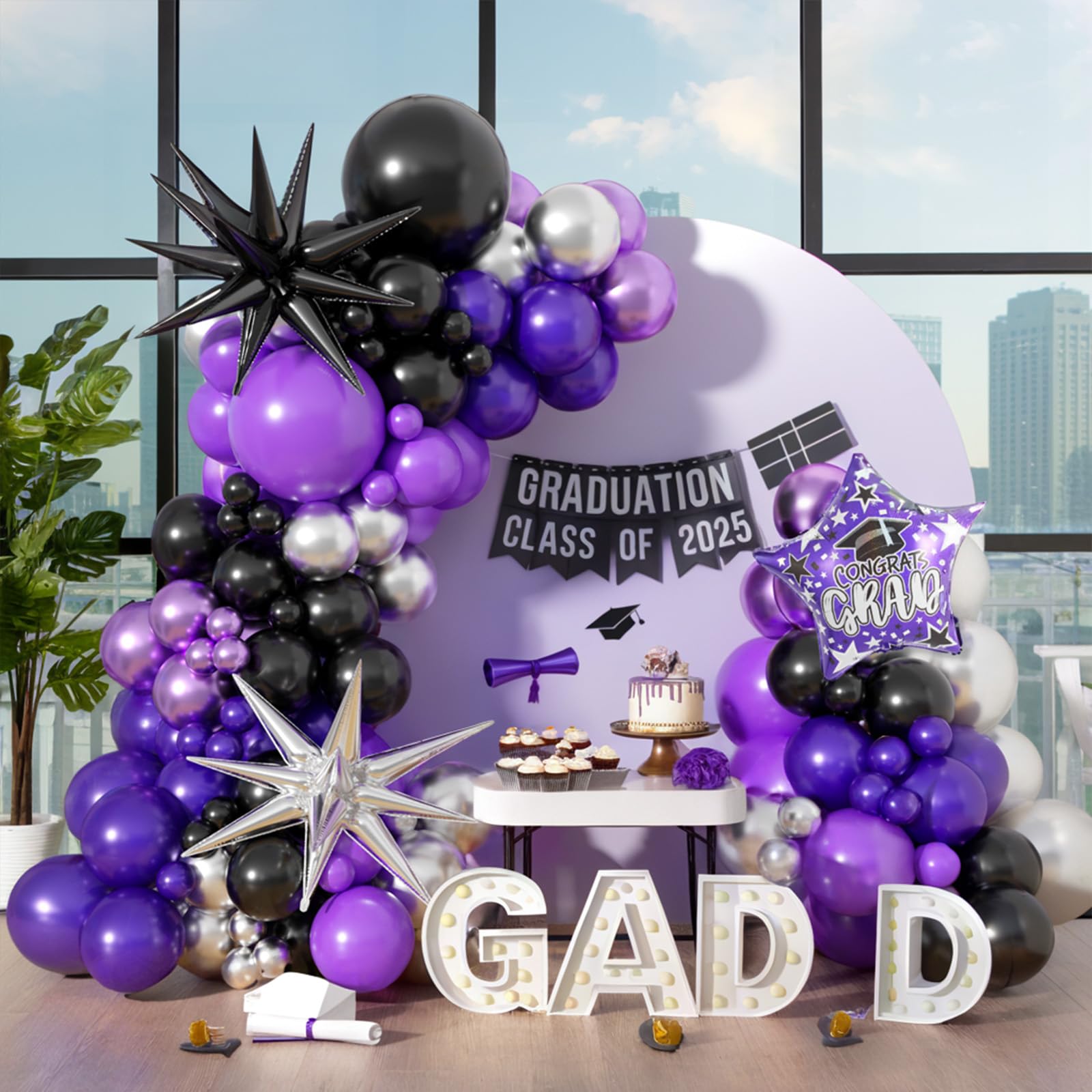 118Pcs Purple Black Silver Bal - Balloon Arch Kit recension och pris